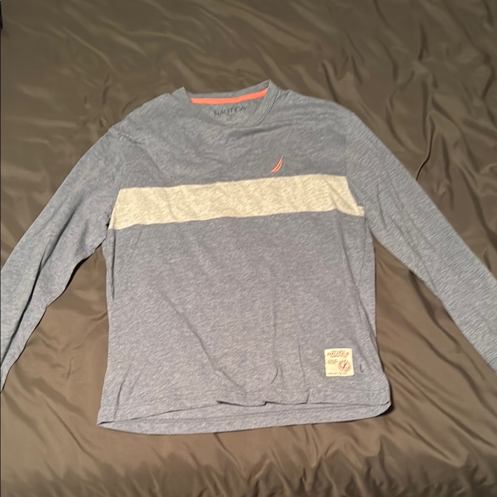 Nautica Mens Blue Long Sleeve Shirt